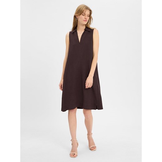 Opus Damski strój codzienny - Wika Kobiety wiskoza czekoladowy jednolity ze sklepu vangraaf w kategorii Sukienki - zdjęcie 184759040