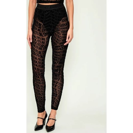 Versace Jeans Couture Legginsy TULLE FLOCK LIQUIFY | Slim Fit ze sklepu Gomez Fashion Store w kategorii Spodnie damskie - zdjęcie 184759502
