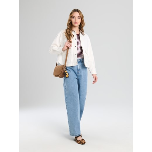 Sinsay - Kurtka koszulowa - kremowy Sinsay S Sinsay