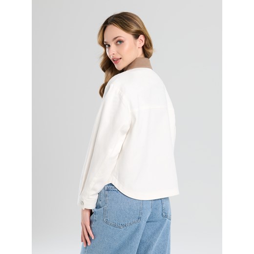 Sinsay - Kurtka koszulowa - kremowy Sinsay S Sinsay