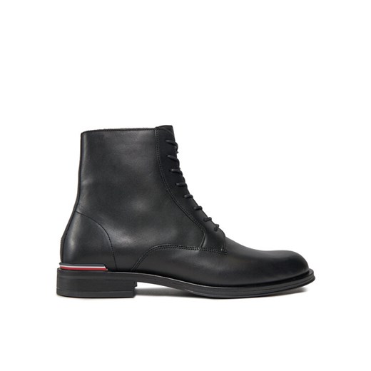 Tommy Hilfiger Kozaki Core Rwb Hilfiger Lth Lce Boot FM0FM05030 Czarny ze sklepu MODIVO w kategorii Buty zimowe męskie - zdjęcie 184761893