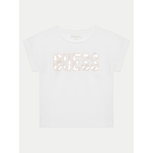 Guess T-Shirt J5GI09 K6YW4 Biały Regular Fit ze sklepu MODIVO w kategorii Bluzki dziewczęce - zdjęcie 184761924