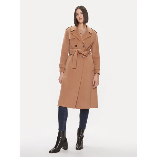 Liu Jo Płaszcz wełniany CF3002 T3540 Beżowy Relaxed Fit ze sklepu MODIVO w kategorii Płaszcze damskie - zdjęcie 184761964
