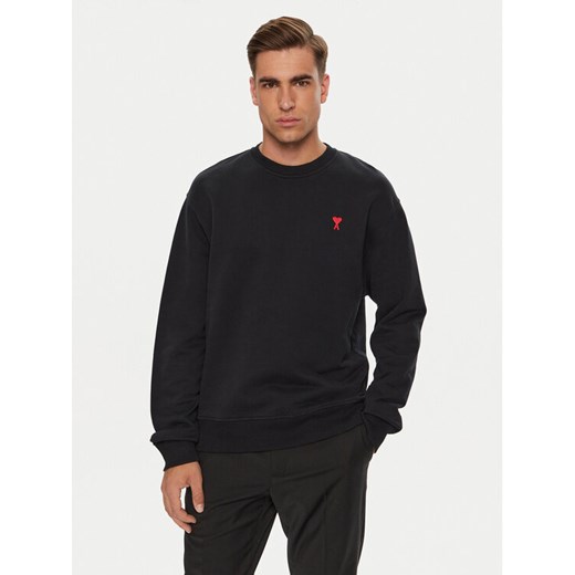 AMI Paris Bluza BFUSW001.730 Czarny Regular Fit ze sklepu MODIVO w kategorii Bluzy męskie - zdjęcie 184762003