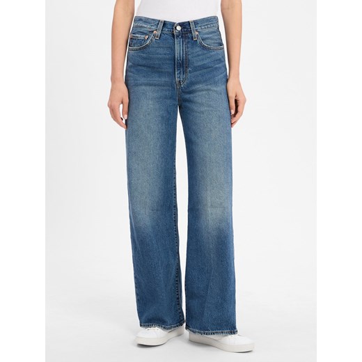 Levi's Dżinsy - Szeroka nogawka w prążki Kobiety Bawełna denim jednolity ze sklepu vangraaf w kategorii Jeansy damskie - zdjęcie 184763321