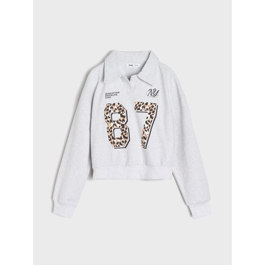 Sinsay - Bluza z kołnierzykiem - szary Sinsay 146 (10-11 l) Sinsay