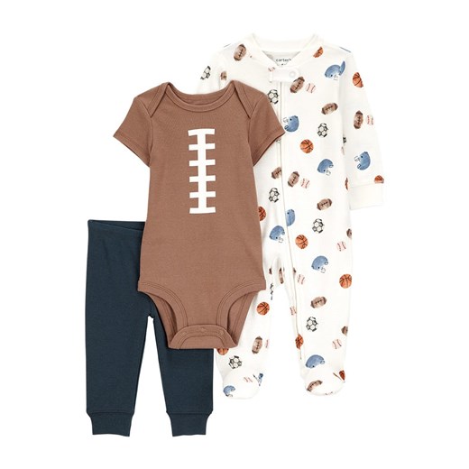 carter&apos;s 3-częściowy zestaw w kolorze biało-jasnobrązowo-granatowym ze sklepu Limango Polska w kategorii Odzież dla niemowląt - zdjęcie 184764813
