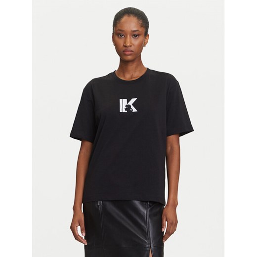 Karl Lagerfeld Jeans T-Shirt A3W17094 Czarny Regular Fit ze sklepu MODIVO w kategorii Bluzki damskie - zdjęcie 184768130