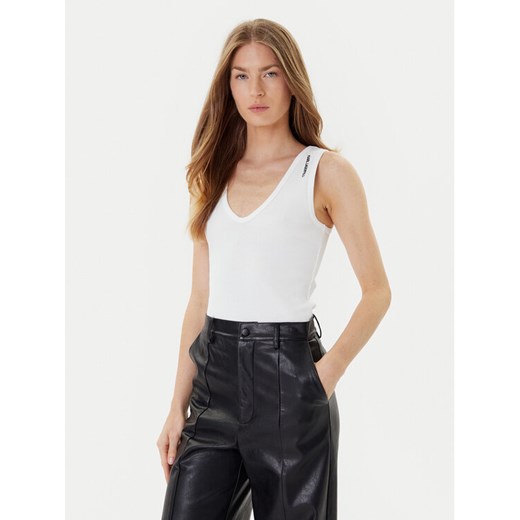 KARL LAGERFELD Top A3W17005 Biały Slim Fit ze sklepu MODIVO w kategorii Bluzki damskie - zdjęcie 184768133