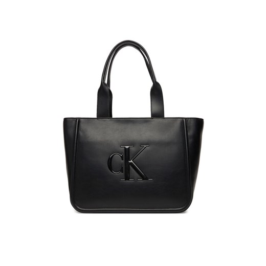 Calvin Klein Torebka Bold Ck Medium Tote LV04F3218G Czarny ze sklepu MODIVO w kategorii Torby Shopper bag - zdjęcie 184768161