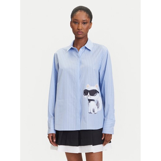 KARL LAGERFELD Koszula A3W11029 Niebieski Regular Fit ze sklepu MODIVO w kategorii Koszule damskie - zdjęcie 184768183
