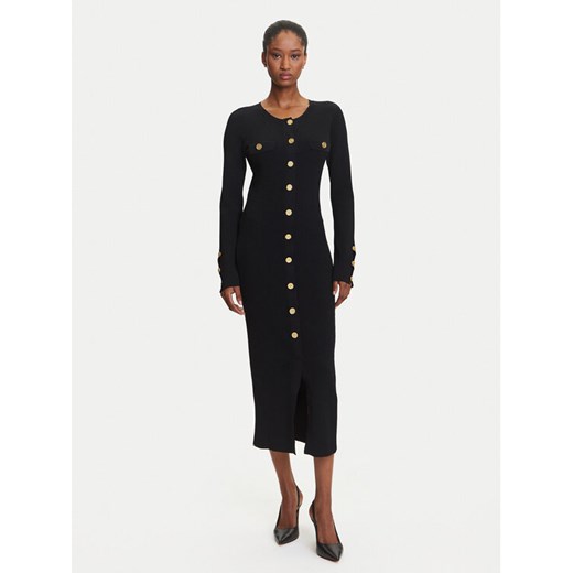 KARL LAGERFELD Sukienka dzianinowa A3W13038 Czarny Slim Fit ze sklepu MODIVO w kategorii Sukienki - zdjęcie 184768190
