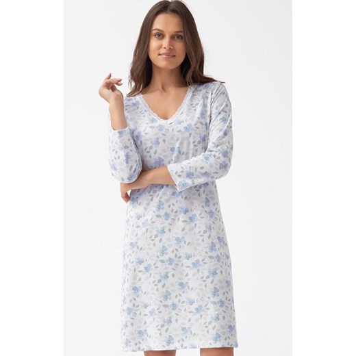 Damska koszula nocna biało-niebieska 261, Kolor biało-niebieski, Rozmiar M, Luna ze sklepu Intymna w kategorii Koszule nocne - zdjęcie 184769331