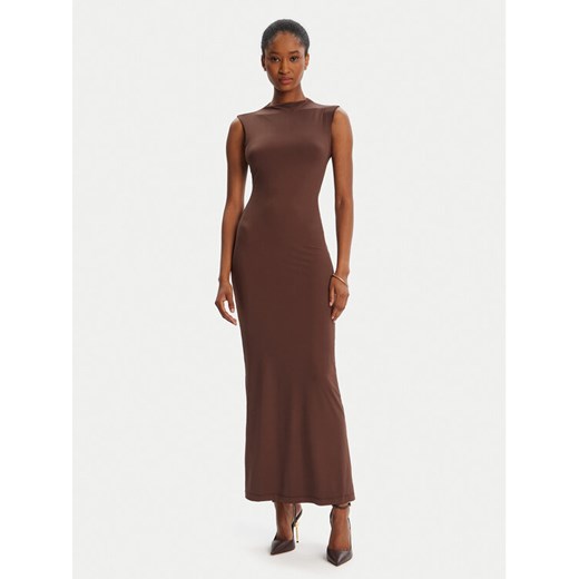 BARDOT Sukienka koktajlowa Veneda High Neck 59948DB Brązowy Slim Fit ze sklepu MODIVO w kategorii Sukienki - zdjęcie 184769810