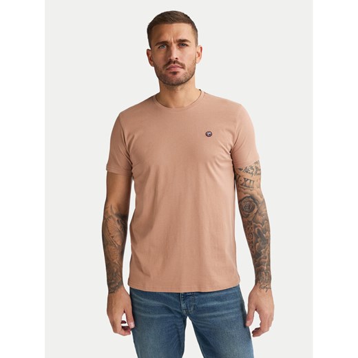 Petrol Industries T-Shirt M-ROS-TSR002 Beżowy Regular Fit ze sklepu MODIVO w kategorii T-shirty męskie - zdjęcie 184769813