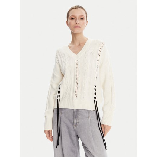 BOSS Sweter C_Fangallo 50545875 Beżowy Regular Fit ze sklepu MODIVO w kategorii Swetry damskie - zdjęcie 184769833