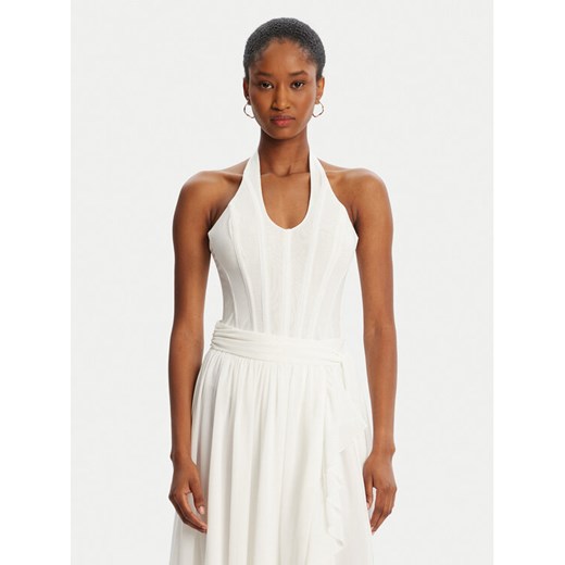 BARDOT Body Trey Halter Neck 60030TB Biały Slim Fit ze sklepu MODIVO w kategorii Bluzki damskie - zdjęcie 184769881