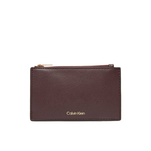 Calvin Klein Duży Portfel Damski Foil Logo Top Zip Cardcase LV04F1090G Bordowy ze sklepu MODIVO w kategorii Portfele damskie - zdjęcie 184769882