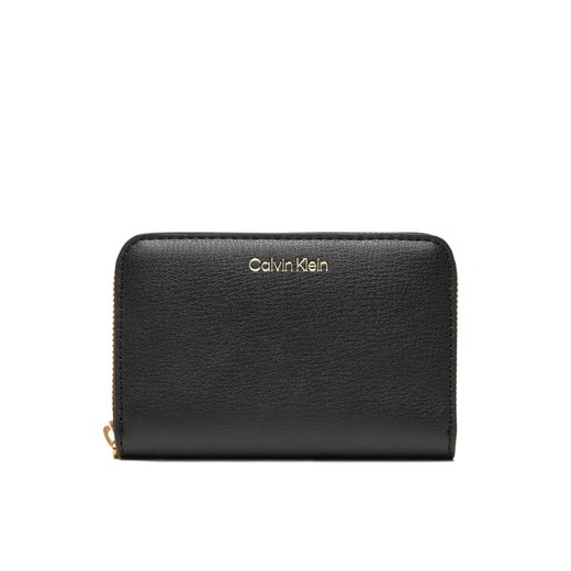Calvin Klein Duży Portfel Damski Foil Logo Medium Zip Around LV04F1091G Czarny ze sklepu MODIVO w kategorii Portfele damskie - zdjęcie 184769894