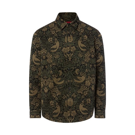 HUGO Bluza męska - Erato Mężczyźni Modern Fit khaki wzorzysty ze sklepu vangraaf w kategorii Koszule męskie - zdjęcie 184773280