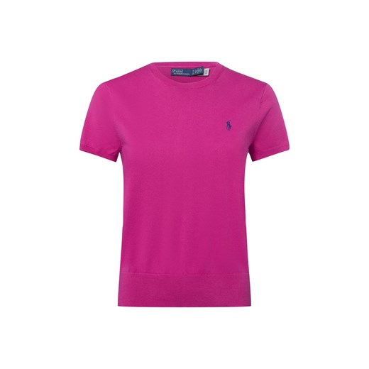 Polo Ralph Lauren Damska koszulka z dzianiny Kobiety Bawełna wyrazisty róż jednolity ze sklepu vangraaf w kategorii Bluzki damskie - zdjęcie 184773300