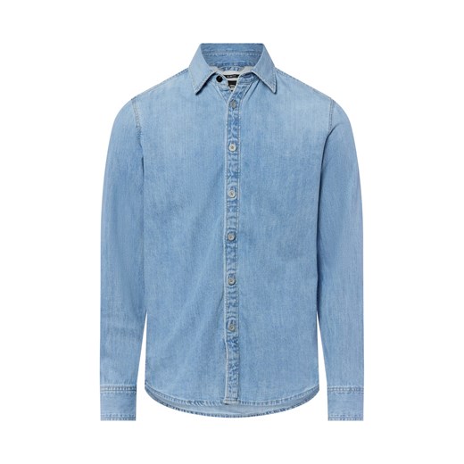 G-Star RAW Męska koszula dżinsowa - Asinart 80Z Denim Mężczyźni Slim Fit Bawełna bielony jednolity ze sklepu vangraaf w kategorii Koszule męskie - zdjęcie 184773303