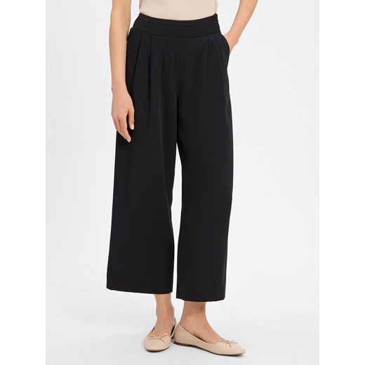 More & More Damskie spodnie materiałowe Kobiety Sztuczne włókno czarny jednolity ze sklepu vangraaf w kategorii Spodnie damskie - zdjęcie 184773332