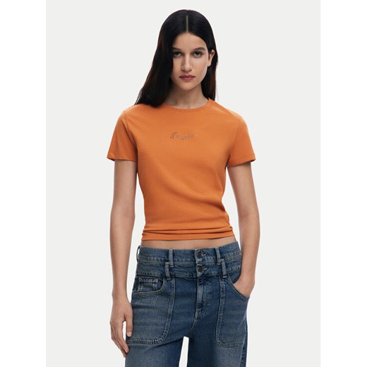 Desigual T-Shirt 25SWTK15 Pomarańczowy Regular Fit ze sklepu MODIVO w kategorii Bluzki damskie - zdjęcie 184774651