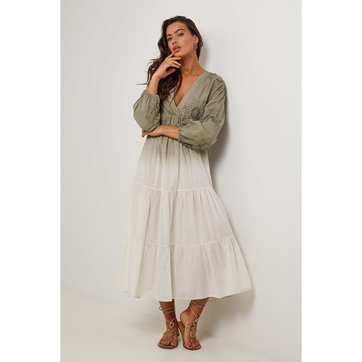 Le Monde du Lin Sukienka w kolorze zielono-białym ze sklepu Limango Polska w kategorii Sukienki - zdjęcie 184774923