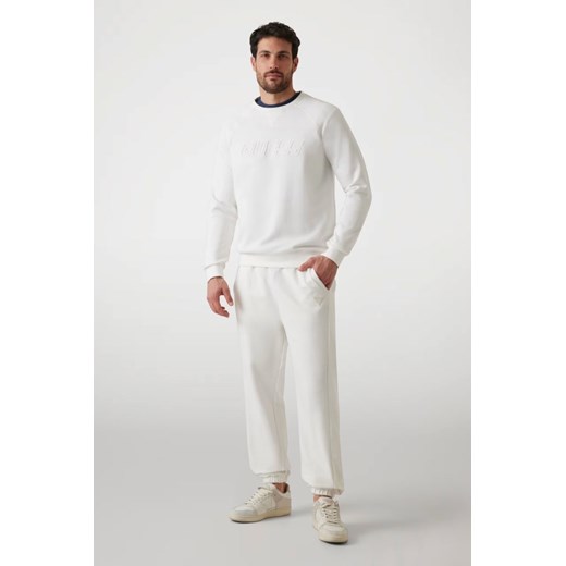 GUESS Biała męska bluza New Aldwin, Rozmiar M Guess  outfit.pl