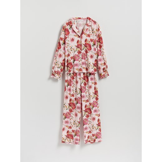 Reserved - Wzorzysta piżama dwuczęściowa - fuksja Reserved XXL Reserved