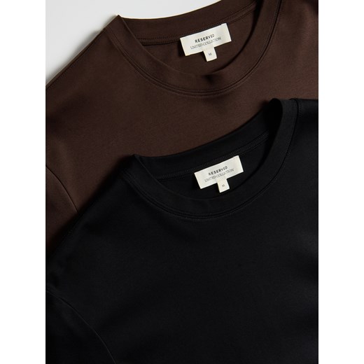 Reserved - Bawełniany t-shirt regular - czarny Reserved XXL Reserved