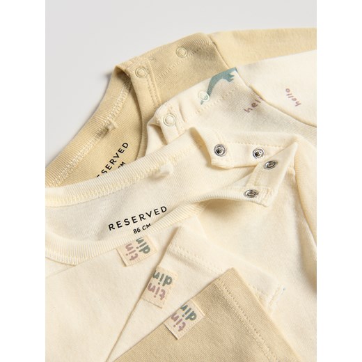 Reserved - Bawełniane body 3 pack - kremowy Reserved 80 (9-12 m.) Reserved