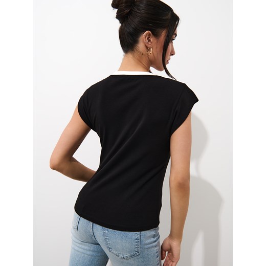 Mohito - Bluzka z dekoltem V - czarny Mohito S Mohito
