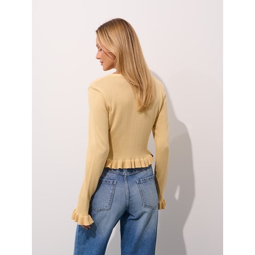 Mohito - Kardigan z bawełny bambusowej - żółty Mohito L Mohito