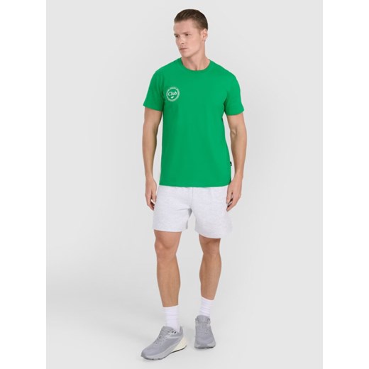 Męski t-shirt z nadrukiem 4F 4FRSS25TTSHM2854 - zielony S Sportstylestory.com