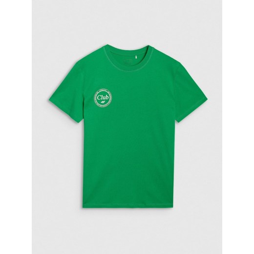 Męski t-shirt z nadrukiem 4F 4FRSS25TTSHM2854 - zielony S Sportstylestory.com