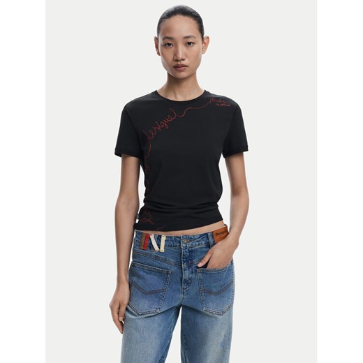 Desigual T-Shirt Charly 25WWTK08 Czarny Regular Fit ze sklepu MODIVO w kategorii Bluzki damskie - zdjęcie 184780191