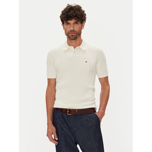 Tommy Hilfiger Polo MW0MW40701 Beżowy Regular Fit Tommy Hilfiger S MODIVO