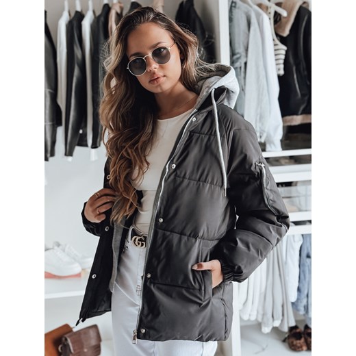 Kurtka zimowa damska pikowana SPACE czarna Dstreet TY4070 ze sklepu DSTREET.PL w kategorii Kurtki damskie - zdjęcie 184780350