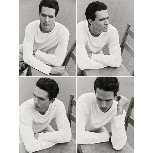 Reserved - Sweter ze strukturalnej dzianiny - biały ze sklepu Reserved w kategorii Swetry męskie - zdjęcie 184780384