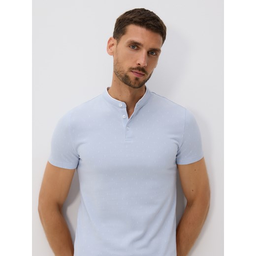Reserved - Koszulka polo regular z bawełny - jasnoniebieski ze sklepu Reserved w kategorii T-shirty męskie - zdjęcie 184780731