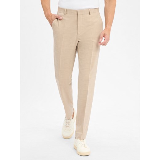 BOSS Spodnie - Leon Mężczyźni Regular Fit piaskowy marmurkowy ze sklepu vangraaf w kategorii Spodnie męskie - zdjęcie 184781661
