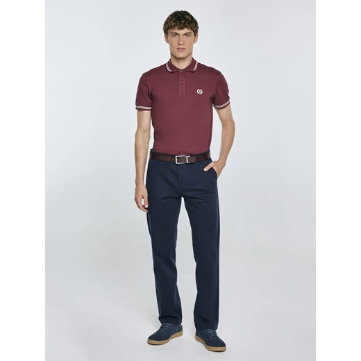 Koszulka męska polo bordowa Poller 604 ze sklepu Big Star w kategorii T-shirty męskie - zdjęcie 184783811