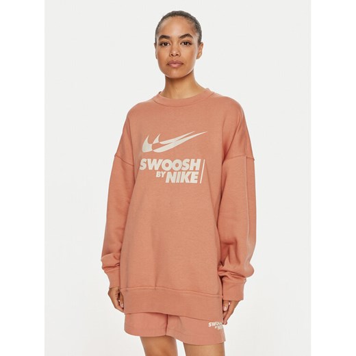 Nike Bluza FZ4631 Brązowy Regular Fit ze sklepu MODIVO w kategorii Bluzy damskie - zdjęcie 184784840