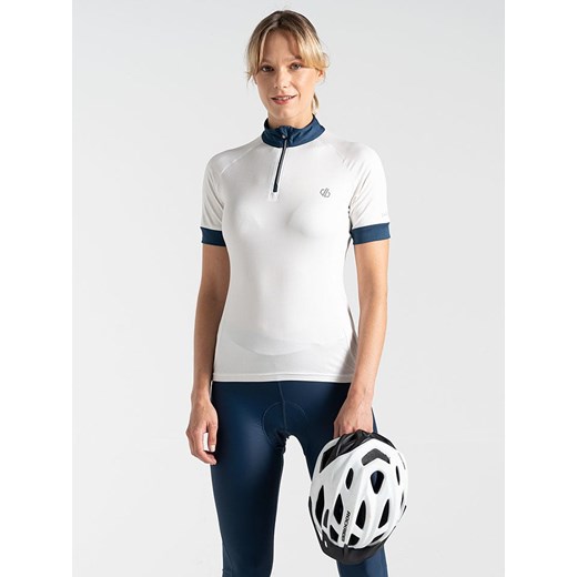 Dare 2b Koszulka kolarska &quot;Pedal ThroughIt II&quot; w kolorze biało-granatowym ze sklepu Limango Polska w kategorii Bluzki damskie - zdjęcie 184786371