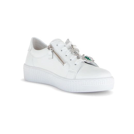 Gabor Skórzane sneakersy w kolorze srebrno-białym Gabor 37 okazyjna cena Limango Polska