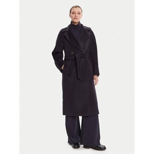 Weekend Max Mara Płaszcz wełniany Resina 2525016031 Granatowy Regular Fit ze sklepu MODIVO w kategorii Płaszcze damskie - zdjęcie 184787700