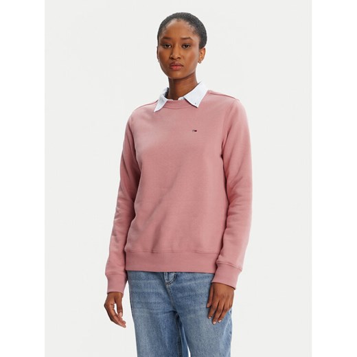 Tommy Jeans Bluza Flag DW0DW19959 Różowy Regular Fit ze sklepu MODIVO w kategorii Bluzy damskie - zdjęcie 184787710