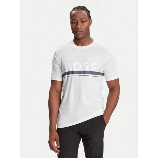 BOSS T-Shirt Iconic Zone 50550113 Biały Regular Fit ze sklepu MODIVO w kategorii T-shirty męskie - zdjęcie 184787743